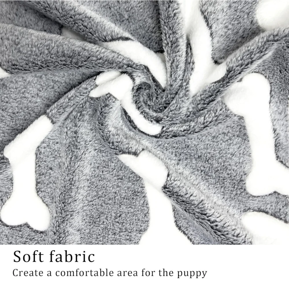 3 Blankets Super Soft Fluffy Premium Fleece Pet Blanket Flannel Paw Printed Thro